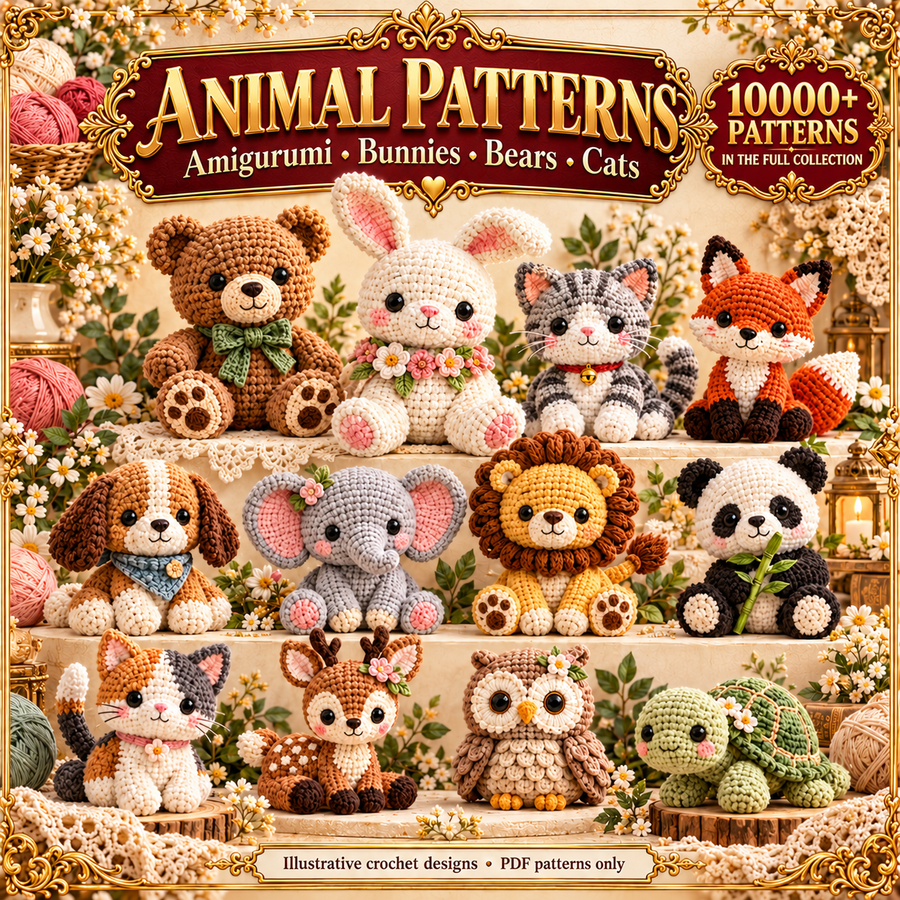 Illustrative crochet animal designs