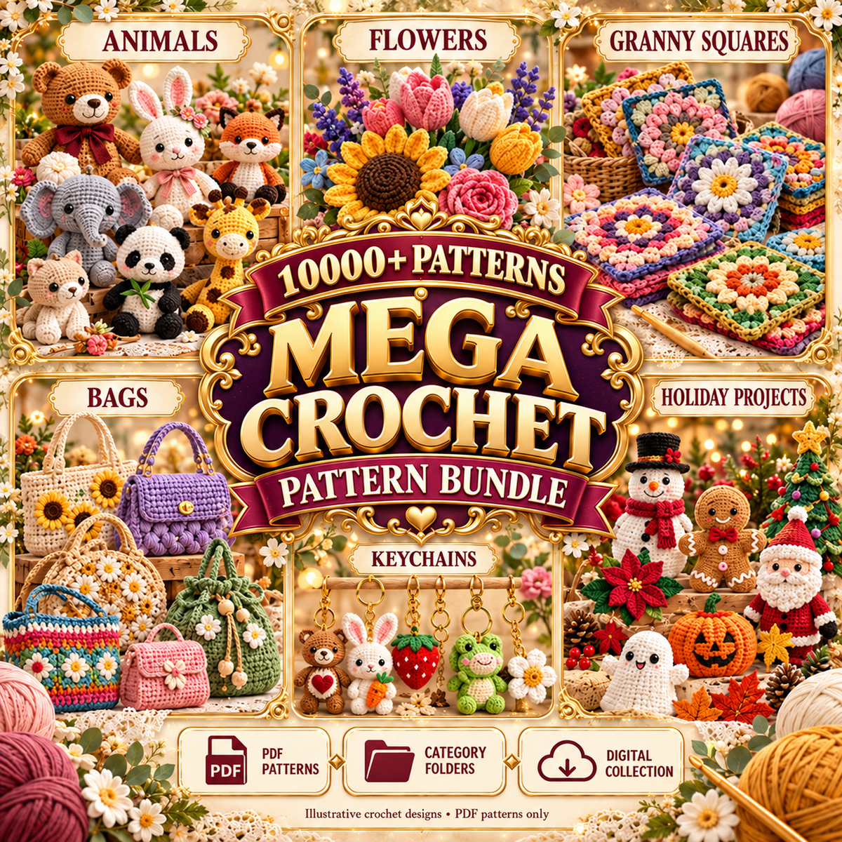 10000+ Mega Crochet Pattern Bundle cover